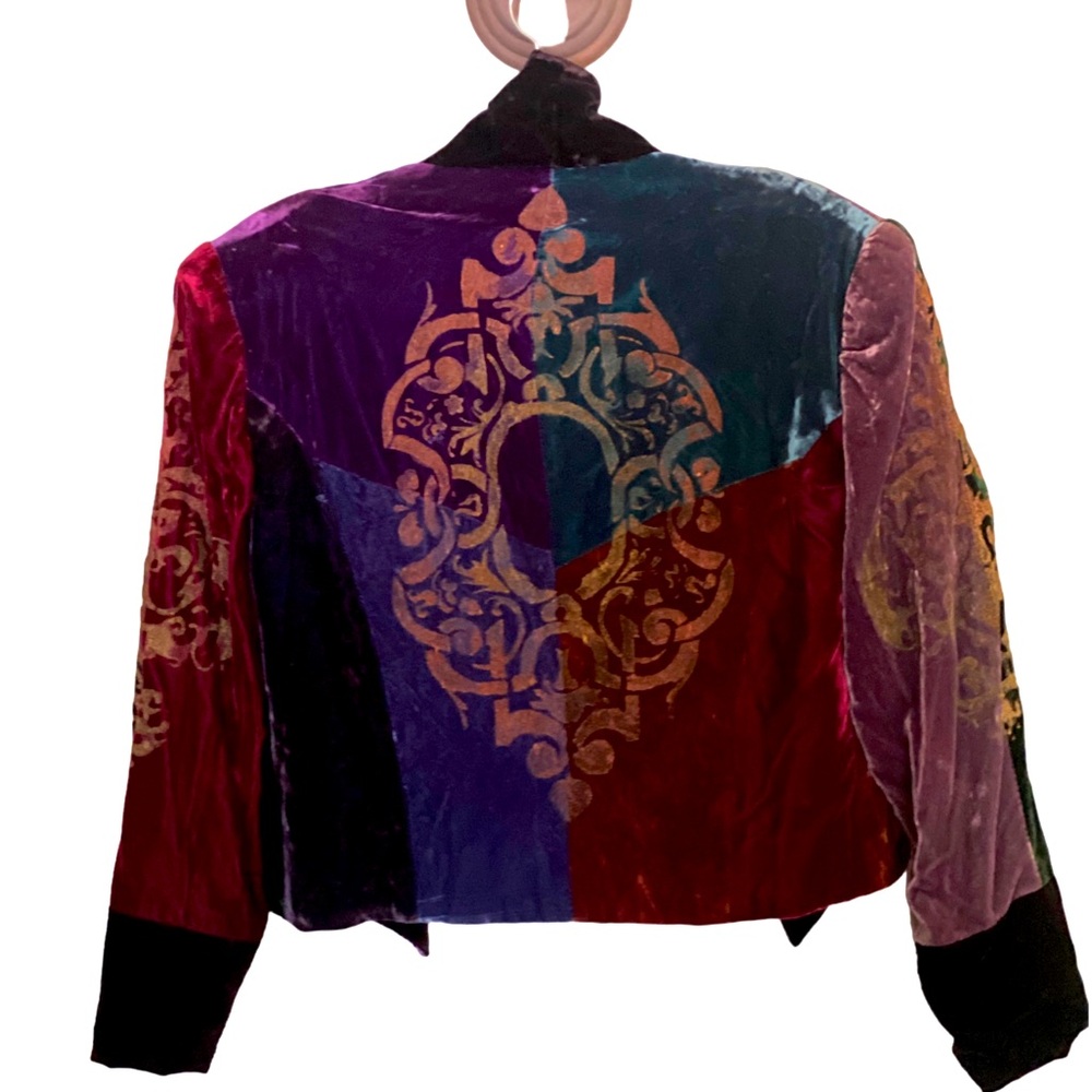 Velvet Multicolor Embroidered Jacket - image 2